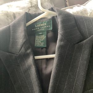 Lauren by Ralph Lauren Black Pinstriped Jacket, Size 6 Petite